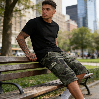 Herren-Camo-Cargoshorts mit mehreren Taschen
