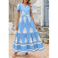 💖 LETZTER TAG DES VERKAUFS – 49% RABATT 💐Damen Freizeitkleid mit V-Ausschnitt, Boho-Maxikleid