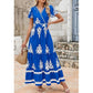 💖 LETZTER TAG DES VERKAUFS – 49% RABATT 💐Damen Freizeitkleid mit V-Ausschnitt, Boho-Maxikleid