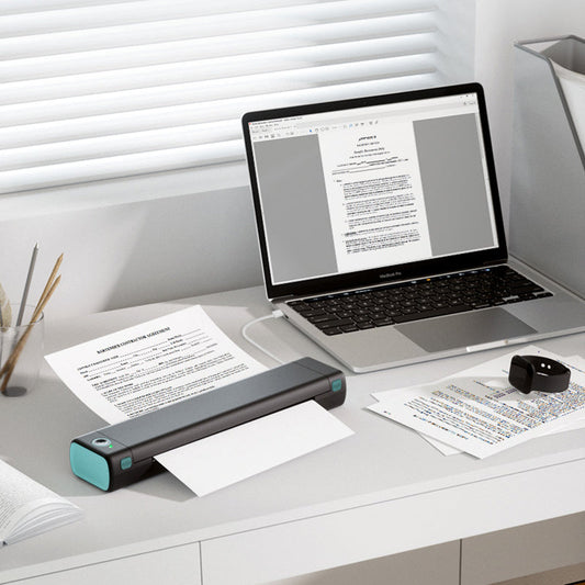Tragbarer kabelloser Drucker, ideal für Reisen, D810 Bluetooth-Thermodrucker, unterstützt Papierformat US Letter 8,5 x 11 Zoll, inklusive Drucker für Tattoo-Studios und Büros.