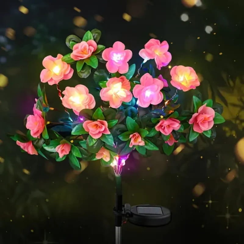 Solar-LED Blüten-Bodeneinstecker – Rhododendron Blumenleuchte für Garten & Terrasse🌺💡