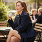 Elegante Taillengürtel-Wickeljacke | Breitrevers Business Casual Blazer | Knitterfreier Büromantel