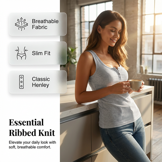 Ärmelloses, geripptes Basic-Top