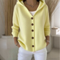 Damen Kapuzen-Strickcardigan mit Knopfleiste