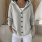 Damen Kapuzen-Strickcardigan mit Knopfleiste