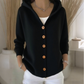 Damen Kapuzen-Strickcardigan mit Knopfleiste
