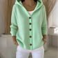 Damen Kapuzen-Strickcardigan mit Knopfleiste