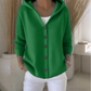 Damen Kapuzen-Strickcardigan mit Knopfleiste
