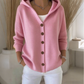 Damen Kapuzen-Strickcardigan mit Knopfleiste