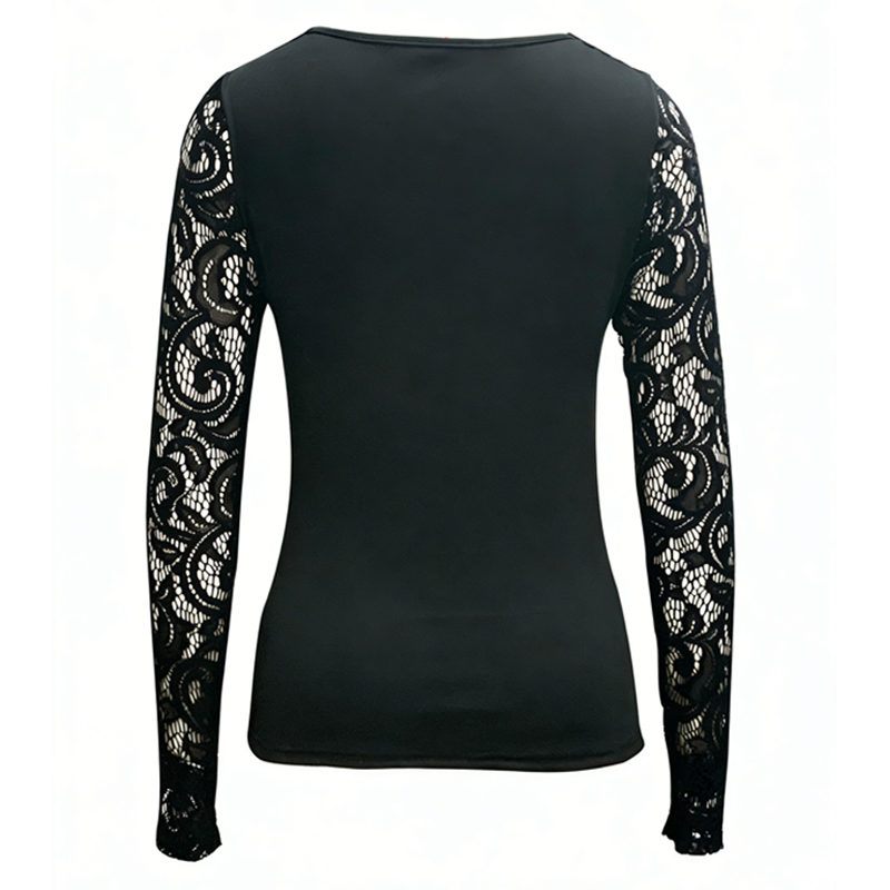 Damen-Sexy-Oberteil mit Cut-out und Spitzenärmeln