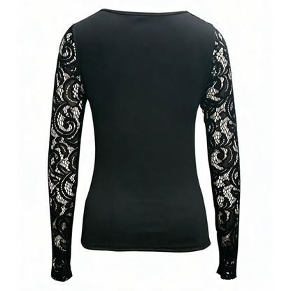 Damen-Sexy-Oberteil mit Cut-out und Spitzenärmeln