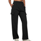 Cargohose für Damen mit hoher Taille und weitem Bein
