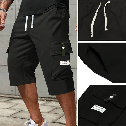 Lässige Herren-Workwear-Hose mit Kordelzug und 7/8-Schnitt