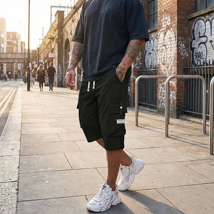 Lässige Herren-Workwear-Hose mit Kordelzug und 7/8-Schnitt