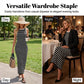Ärmelloses, gestreiftes Rippstrickkleid