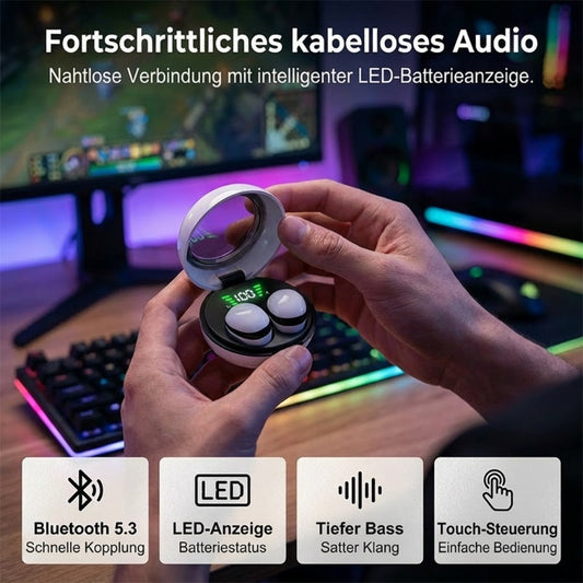 Kabellose Mini-Ohrhörer mit LED-Display