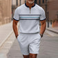 🔥Solange der Vorrat reicht 40 % Rabatt!🎉Herren-Hemd-und-Shorts-Set mit Viertelreißverschluss
