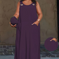 Damen ärmelloses Maxikleid mit Taschen für den lässigen Alltag