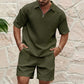 📢📢50 % Rabatt!! ⏰Set aus einfarbigem Kurzarm-Oberteil und Shorts für Herren