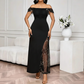 🐰🌸 Oster-Angebot – 50% Rabatt auf alles👗✨ Damen Maxikleid mit Pailletten-Patchwork – Elegantes Design mit Schlitz