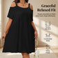 Damen lässiges Sommerkleid mit Cold-Shoulder-Ausschnitt – einfarbig