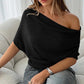 👚 Damen Asymmetrisches Off-Shoulder-Oberteil mit Fledermausärmeln – Stilvolles Design & weicher Komfort 🦇✨