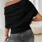 👚 Damen Asymmetrisches Off-Shoulder-Oberteil mit Fledermausärmeln – Stilvolles Design & weicher Komfort 🦇✨