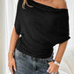 👚 Damen Asymmetrisches Off-Shoulder-Oberteil mit Fledermausärmeln – Stilvolles Design & weicher Komfort 🦇✨