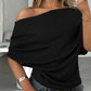 👚 Damen Asymmetrisches Off-Shoulder-Oberteil mit Fledermausärmeln – Stilvolles Design & weicher Komfort 🦇✨