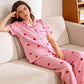Damen-Pyjama-Set mit Herzprint und Streifen