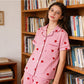 Damen-Pyjama-Set mit Herzprint und Streifen