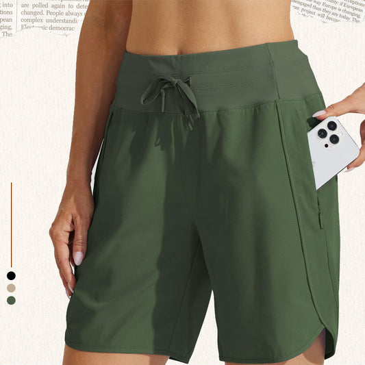 Damen Hochtaillierte Sportshorts mit Schnelltrocknungsfunktion