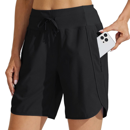 Damen Hochtaillierte Sportshorts mit Schnelltrocknungsfunktion