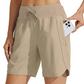 Damen Hochtaillierte Sportshorts mit Schnelltrocknungsfunktion