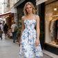 🌷Sonderangebot für nur 29,99 €!!🌷Midi-Kleid für Damen mit Print und Schnürung