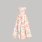 🌷Sonderangebot für nur 29,99 €!!🌷Midi-Kleid für Damen mit Print und Schnürung