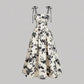 🌷Sonderangebot für nur 29,99 €!!🌷Midi-Kleid für Damen mit Print und Schnürung