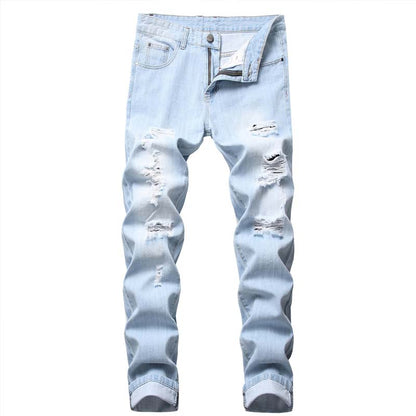 Herren Slim Straight Jeans mit Rissen