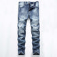 Herren Slim Straight Jeans mit Rissen