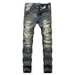 Herren Slim Straight Jeans mit Rissen