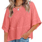 💎59 % Rabatt🌸Einfarbiges Patchwork-T-Shirt mit lockeren Fünf-Punkt-Trompetenärmeln🌈