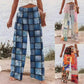 Patchwork-Damenhose mit weitem Bein