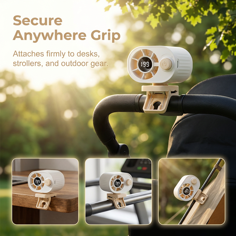 Wiederaufladbarer Clip-On-Luftkühler für den Außenbereich