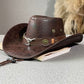 🤠 LIMITED-TIME 50% RABATT! ✨ Vintage-Cowboyhut mit breiter Krempe & Riemen – PU, Einheitsgröße, Verstellbar ☀️