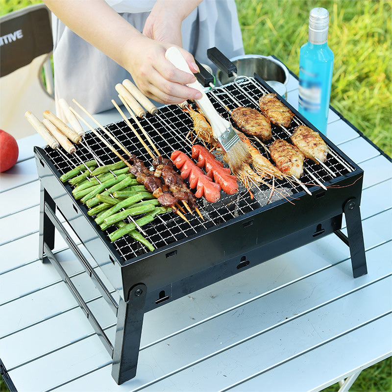 🍖 SPARE 50% 🏕️ Faltbarer tragbarer Grill mit Schublade & Ständer – Kompakt, stabil & perfekt für Camping, Garten & Balkon ✨