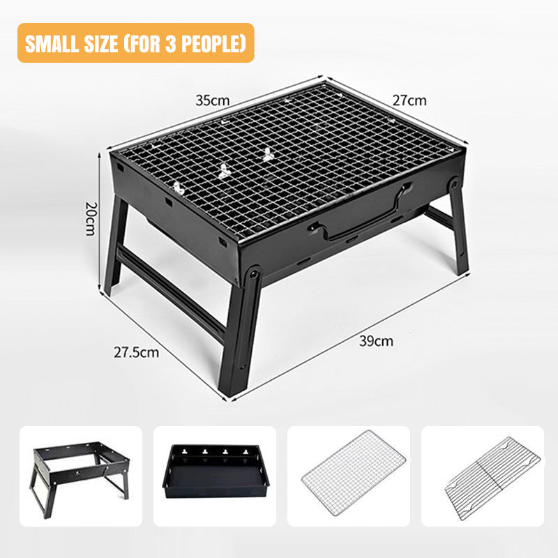 🍖 SPARE 50% 🏕️ Faltbarer tragbarer Grill mit Schublade & Ständer – Kompakt, stabil & perfekt für Camping, Garten & Balkon ✨