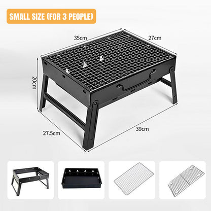 🍖 SPARE 50% 🏕️ Faltbarer tragbarer Grill mit Schublade & Ständer – Kompakt, stabil & perfekt für Camping, Garten & Balkon ✨