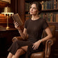 Elegantes Kleid mit Wickelausschnitt vorne und tailliertem Schlitz