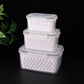 ⏰️Last Day For Free Shipping⌛️3PCS Fruit Storage Container Set for Fridge with Removable Colander
