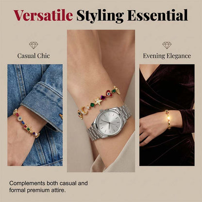 💫 LIMITED-TIME 50% RABATT +  2 kaufen 1 gratis! ✨ Himmelscharme-Armband – Sonne, Mond, Sterne, Kristalle, Goldton 🪐